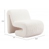 Opam Accent Chair in White- seat dimension