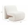 Opam Accent Chair in White- seat dimension - Opam Accent Chair in White- seat dimension