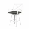 Bristol Swivel Counter Stool in Spectrum Carbon w/ Self Welt - Front Side Angle - Bristol Swivel Counter Stool in Spectrum Carbon w/ Self Welt - Front Side Angle