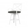 Bristol Swivel Barstool in Spectrum Carbon w/ Self Welt - Front Side Angle