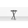 DecoScapes Organic Sand Dollar Side Table in Black and White Duraboard - Side 