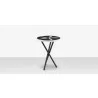 DecoScapes Organic Sand Dollar Side Table in Black and White Duraboard - Front and Side - DecoScapes Organic Sand Dollar Side Table in Black and White Duraboard - Front and Side