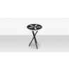 DecoScapes Organic Sand Dollar Side Table in Black and White Duraboard - Top Angled View