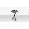 DecoScapes Organic Sand Dollar Side Table in Black and White Duraboard - Top Angled View - DecoScapes Organic Sand Dollar Side Table in Black and White Duraboard - Top Angled View