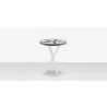 DecoScapes Organic Sand Dollar Side Table in Tex White and White and Black Duraboard - Front - DecoScapes Organic Sand Dollar Side Table in Tex White and White and Black Duraboard - Front