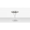 DecoScapes Organic Sand Dollar Side Table in Tex White and White and Black Duraboard - Front View