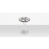 DecoScapes Organic Sand Dollar Side Table in Tex White and White and Black Duraboard - Top Angled