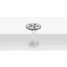 DecoScapes Organic Sand Dollar Side Table in Tex White and White and Black Duraboard - Top Angled - DecoScapes Organic Sand Dollar Side Table in Tex White and White and Black Duraboard - Top Angled