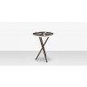 DecoScapes Organic Sand Dollar Side Table in Tex Gray and Charcoal and White Duraboard - Front
