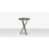 DecoScapes Organic Sand Dollar Side Table in Tex Gray and Charcoal and White Duraboard - Front - DecoScapes Organic Sand Dollar Side Table in Tex Gray and Charcoal and White Duraboard - Front