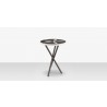 DecoScapes Organic Sand Dollar Side Table in Tex Gray and Charcoal and White Duraboard - Front View