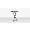 DecoScapes Organic Sand Dollar Side Table in Tex Gray and Charcoal and White Duraboard - Front View - DecoScapes Organic Sand Dollar Side Table in Tex Gray and Charcoal and White Duraboard - Front View