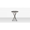 DecoScapes Organic Sand Dollar Side Table in Tex Gray and Charcoal and White Duraboard - Side
