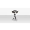 DecoScapes Organic Sand Dollar Side Table in Tex Gray and Charcoal and White Duraboard - Top Angled