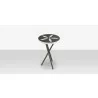 DecoScapes Organic Sand Dollar Side Table in Tex Gray and Charcoal and White Duraboard - Top Angled - DecoScapes Organic Sand Dollar Side Table in Tex Gray and Charcoal and White Duraboard - Top Angled