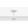 DecoScapes Organic Sand Dollar Side Table in Tex White and White and Basil Duraboard - Front