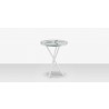 DecoScapes Organic Sand Dollar Side Table in Tex White and White and Basil Duraboard - Side View