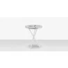 DecoScapes Organic Sand Dollar Side Table in Tex White and White and Basil Duraboard - Side View - DecoScapes Organic Sand Dollar Side Table in Tex White and White and Basil Duraboard - Side View