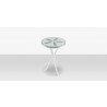 DecoScapes Organic Sand Dollar Side Table in Tex White and White and Basil Duraboard - Top Angled