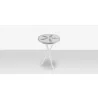 DecoScapes Organic Sand Dollar Side Table in Tex White and White and Basil Duraboard - Top Angled - DecoScapes Organic Sand Dollar Side Table in Tex White and White and Basil Duraboard - Top Angled
