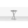 DecoScapes Organic Sand Dollar Side Table in Kessler Silver and Light Gray and White Duraboard - Front View - DecoScapes Organic Sand Dollar Side Table in Kessler Silver and Light Gray and White Duraboard - Front View