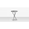DecoScapes Organic Sand Dollar Side Table in Kessler Silver and Light Gray and White Duraboard - Side