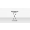 DecoScapes Organic Sand Dollar Side Table in Kessler Silver and Light Gray and White Duraboard - Front