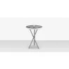 DecoScapes Organic Sand Dollar Side Table in Kessler Silver and Light Gray and White Duraboard - Front - DecoScapes Organic Sand Dollar Side Table in Kessler Silver and Light Gray and White Duraboard - Front