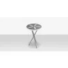 DecoScapes Organic Sand Dollar Side Table in Kessler Silver and Light Gray and White Duraboard - Top Angled - DecoScapes Organic Sand Dollar Side Table in Kessler Silver and Light Gray and White Duraboard - Top Angled
