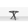 DecoScapes Organic Sand Dollar 42" Diameter Dining Table in Tex Black Frame - Front View