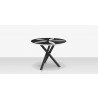 DecoScapes Organic Sand Dollar 42" Diameter Dining Table in Tex Black Frame - Side View