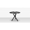 DecoScapes Organic Sand Dollar 42" Diameter Dining Table in Tex Black Frame - Front