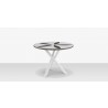 DecoScapes Organic Sand Dollar 42" Diameter Dining Table in Tex White Frame - Front
