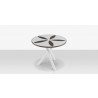 DecoScapes Organic Sand Dollar 42" Diameter Dining Table in Tex White Frame - Top Angled