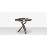 DecoScapes Organic Sand Dollar 42" Diameter Dining Table in Tex Black Frame - Front