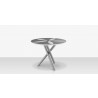 DecoScapes Organic Sand Dollar 42" Diameter Dining Table in Kessler Silver Frame - Front