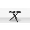 DecoScapes Organic Sand Dollar 48" Diameter Dining Table in Tex Black Frame - Side