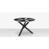 DecoScapes Organic Sand Dollar 48" Diameter Dining Table in Tex Black Frame - Back - DecoScapes Organic Sand Dollar 48" Diameter Dining Table in Tex Black Frame - Back
