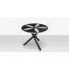 DecoScapes Organic Sand Dollar 48" Diameter Dining Table in Tex Black Frame - Top Angled - DecoScapes Organic Sand Dollar 48" Diameter Dining Table in Tex Black Frame - Top Angled