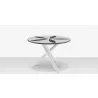 DecoScapes Organic Sand Dollar 48" Diameter Dining Table in Gray Frame - Side - DecoScapes Organic Sand Dollar 48" Diameter Dining Table in Gray Frame - Side