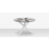 DecoScapes Organic Sand Dollar 48" Diameter Dining Table in Gray Frame - Front 