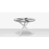 DecoScapes Organic Sand Dollar 48" Diameter Dining Table in Gray Frame - Front  - DecoScapes Organic Sand Dollar 48" Diameter Dining Table in Gray Frame - Front 
