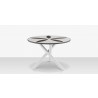DecoScapes Organic Sand Dollar 48" Diameter Dining Table in Gray Frame - Back