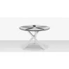 DecoScapes Organic Sand Dollar 48" Diameter Dining Table in Gray Frame - Back - DecoScapes Organic Sand Dollar 48" Diameter Dining Table in Gray Frame - Back