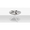 DecoScapes Organic Sand Dollar 48" Diameter Dining Table in Gray Frame - Top Angled
