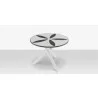 DecoScapes Organic Sand Dollar 48" Diameter Dining Table in Gray Frame - Top Angled - DecoScapes Organic Sand Dollar 48" Diameter Dining Table in Gray Frame - Top Angled