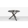 DecoScapes Organic Sand Dollar 48" Diameter Dining Table in Tex Gray Frame - Front  - DecoScapes Organic Sand Dollar 48" Diameter Dining Table in Tex Gray Frame - Front 