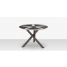 DecoScapes Organic Sand Dollar 48" Diameter Dining Table in Tex Gray Frame - Side