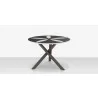 DecoScapes Organic Sand Dollar 48" Diameter Dining Table in Tex Gray Frame - Side - DecoScapes Organic Sand Dollar 48" Diameter Dining Table in Tex Gray Frame - Side
