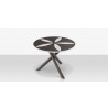 DecoScapes Organic Sand Dollar 48" Diameter Dining Table in Tex Gray Frame - Top Angled View